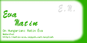 eva matin business card